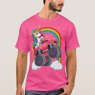 Cute Monster Truck Unicorn Magical Rainbow Kinder  T-shirt
