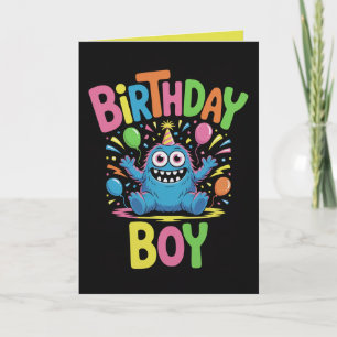 Cute Monster Verjaardagskaart Jongen Grappig Wezen Kaart