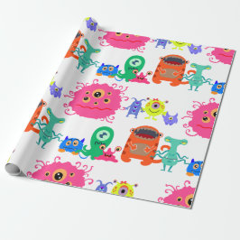 Cute Monster Wrapping Paper Cadeaupapier