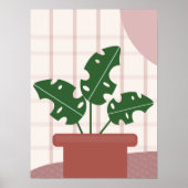 Cute Monstera Planten Framed Bohemian Design Poster (Voorkant)