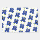 Cute Monsters Baby Boy Birthday Baby shower Inpakpapier Vel (Voorkant 2)