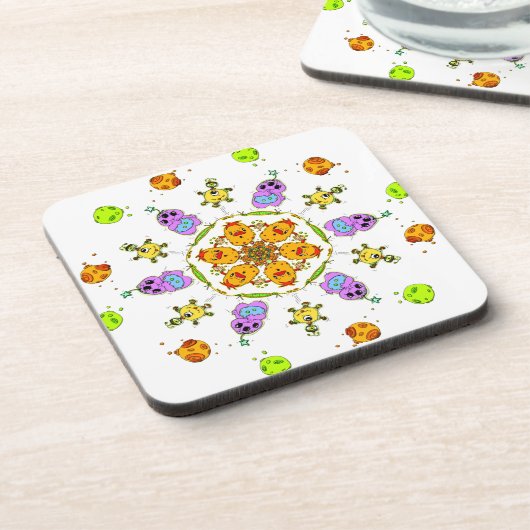 cute monsters bier onderzetter (Linkerzijde)