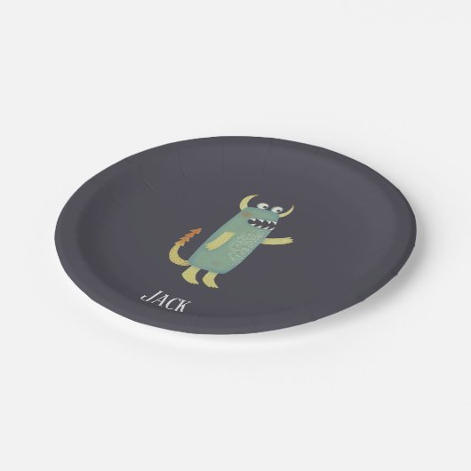Cute Monsters gepersonaliseerd Papieren Bordje (Gekanteld)