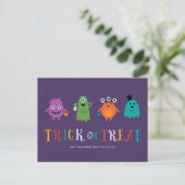 Cute Monsters Halloween Briefkaart (Staand voorkant)