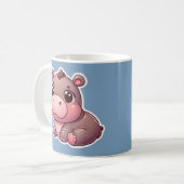 Cute Moo Deng Baby Hippo Mug (Devant gauche)