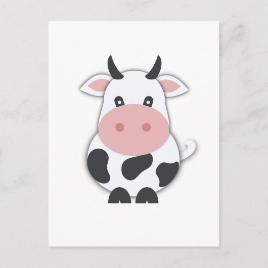 Cute Moo Koe Briefkaart (Voorkant)