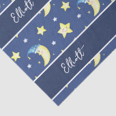 Cute Moon en Stars Pattern Blue Baby shower Tissuepapier (Detail)