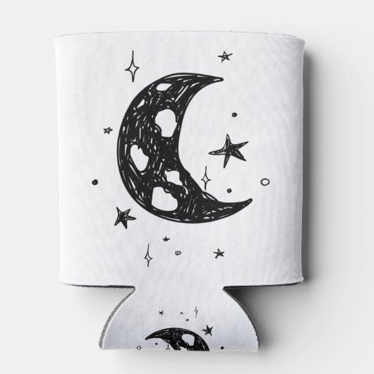 Cute Moon en sterren sketch Blikjeskoeler (Achterkant)