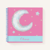 Cute moon en sterren Spiral Notitieboek (Voorkant)