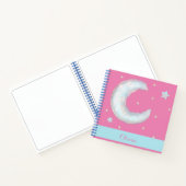 Cute moon en sterren Spiral Notitieboek (Binnen)