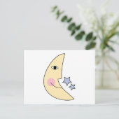 Cute Moon met sterren Briefkaart (Staand voorkant)