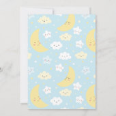 Cute Moon Nuages & Étoiles Baby shower Invitation (Dos)