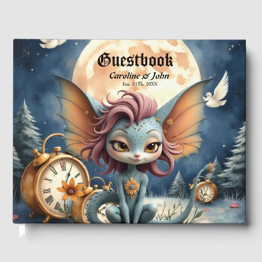 Cute Moonlit Fantasy Creature Gastenboek (Voorkant)