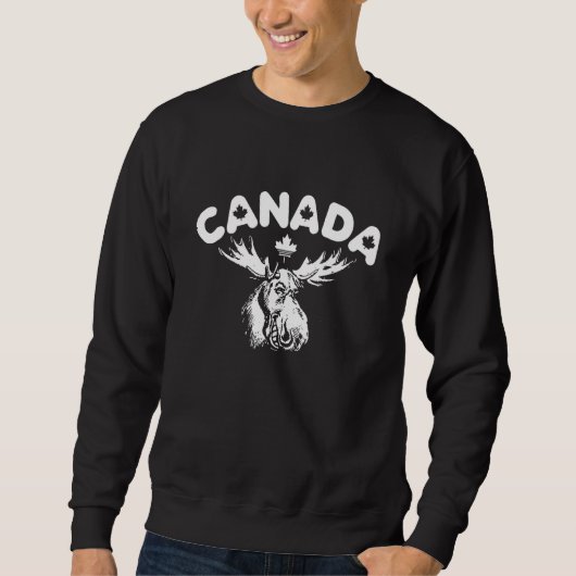 Cute Moose and Maple Leaf Canadian Flag Happy Cana Trui (Voorkant)