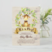 Cute Moose Baby shower Kaart (Staand voorkant)