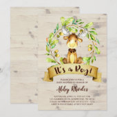 Cute Moose Baby shower Kaart (Voorkant / Achterkant)