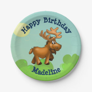 Cute Moose Birthday Party Borden Papieren Bordje