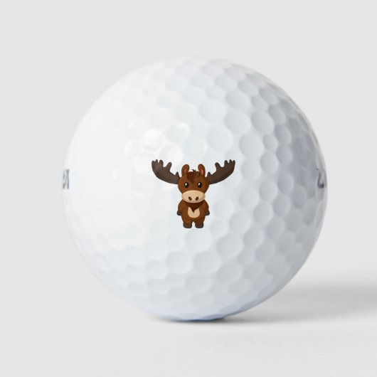 Cute Moose Golf Ball Golfballen (Voorkant)