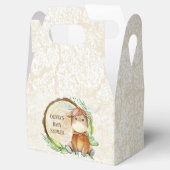 Cute Moose Greenery Wood Slice Baby shower Custom Bedankdoosjes (Geopend)
