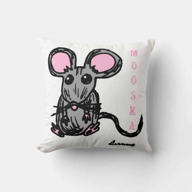 Cute Mooska Coussin de souris - Noir (Recto)