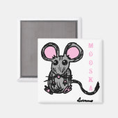 Cute Mooska Mouse Magnet Magneet (Voorkant / Achterkant)
