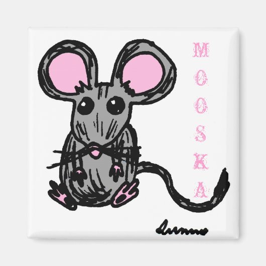 Cute Mooska Mouse Magnet Magneet (Voorkant)