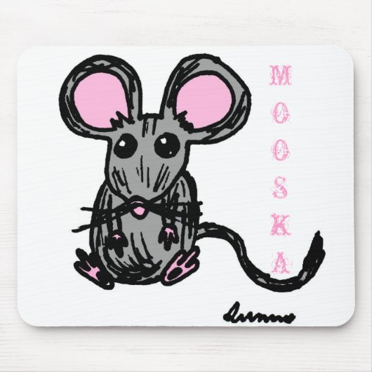 Cute Mooska Mouse Mousepad Muismat (Voorkant)