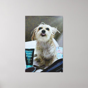 Cute Morkie Puppy Dog Funny Canvas 40 x 60 inch