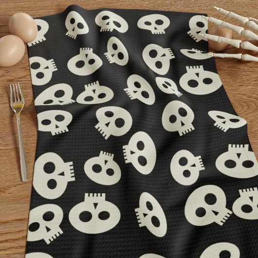 Cute Motif de crâne Halloween Serviette de cuisine
