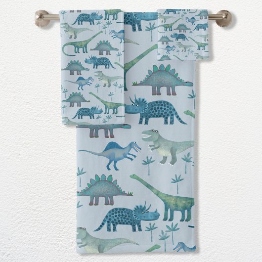Cute Motif de dinosaure bleu préhistorique
