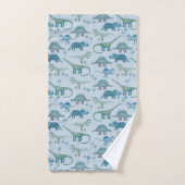Cute Motif de dinosaure bleu préhistorique (Serviette à main)
