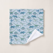 Cute Motif de dinosaure bleu préhistorique (Gant de toilette)