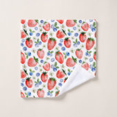 Cute Motif de fraise et bleuets (Gant de toilette)