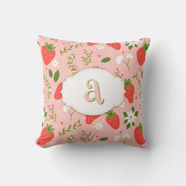 Cute Motif de fraise Lève oreiller (Recto)
