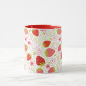 Cute Motif de fraise rouge Mug (Centre)