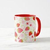 Cute Motif de fraise rouge Mug (Devant droit)