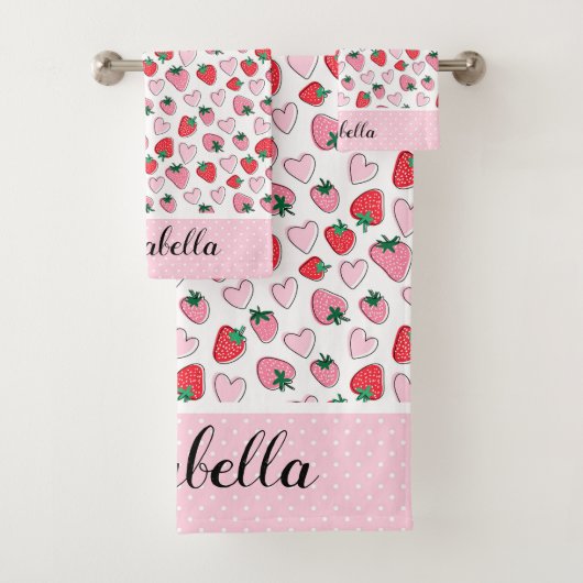 Cute Motif de fraises rouge et rose Personnalisé (En situation)