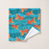 Cute Motif de natation Goldfish & Water (Gant de toilette)