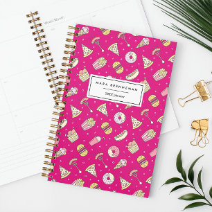 Cute Motif de nourriture malsaine sur rose Perso
