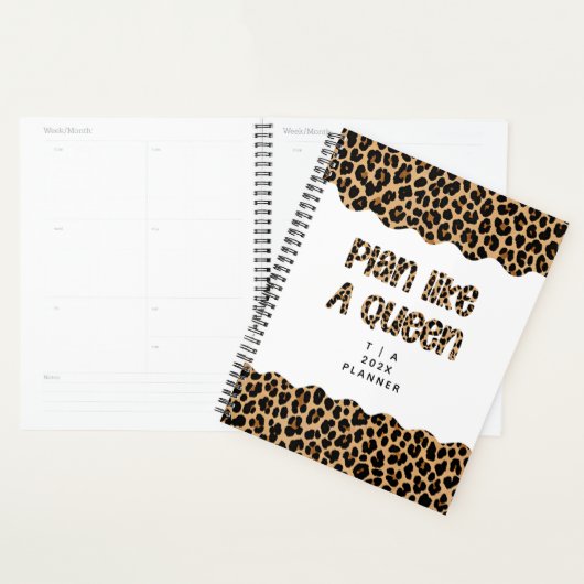Cute Motivational Monogram Year Leopard Pattern (Devant avec enveloppe)