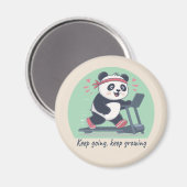 Cute Motivational Panda on Treadmill Magneet (Voorkant / Achterkant)