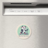 Cute Motivational Panda on Treadmill Magneet (Insitu (Vaatwasser))