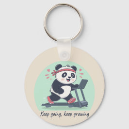 Cute Motivational Panda on Treadmill Sleutelhanger