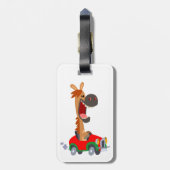 Cute Motorized Cartoon Horse Bagagelabel (Achterkant verticaal)