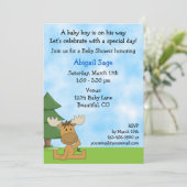 Cute Mountain Moose Boys Baby shower Invitation (Debout devant)