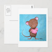 Cute Mouse Briefkaart Cute Mouse met hartkaart (Voorkant / Achterkant)