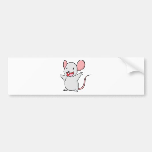Cute Mouse Bumpersticker (Voorkant)