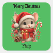 cute mouse Christmas holiday Sticker (Devant)