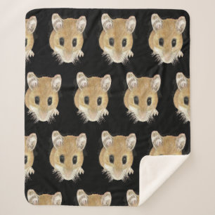 Cute Mouse Curous Fun Animal Waterverf Art Sherpa Deken