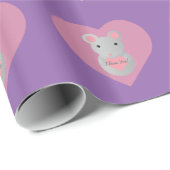 Cute Mouse die een hart vasthoudt. Cadeaupapier (Rol Hoek)